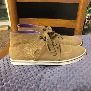 Beige Vans with Paisley detail